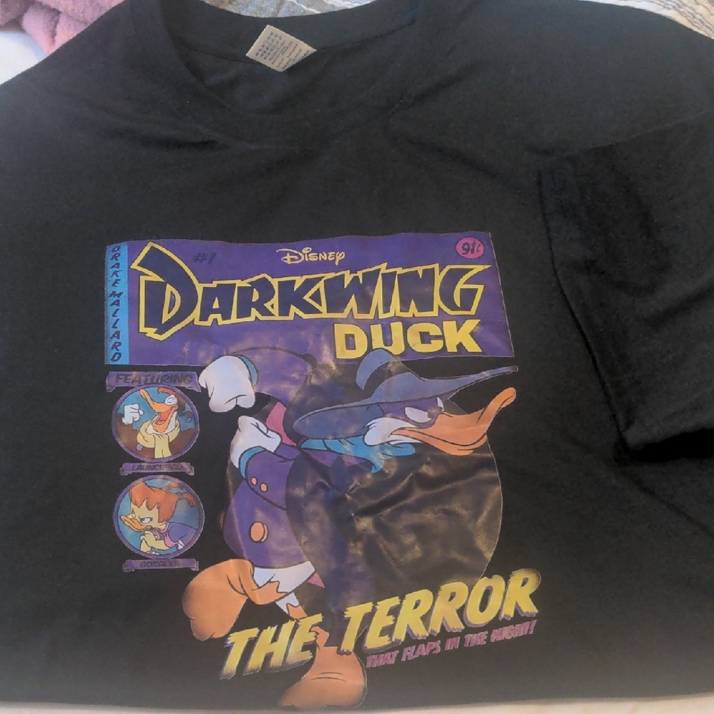 Disney Darkwing Duck Black T-Shirt with Colorful Graphic